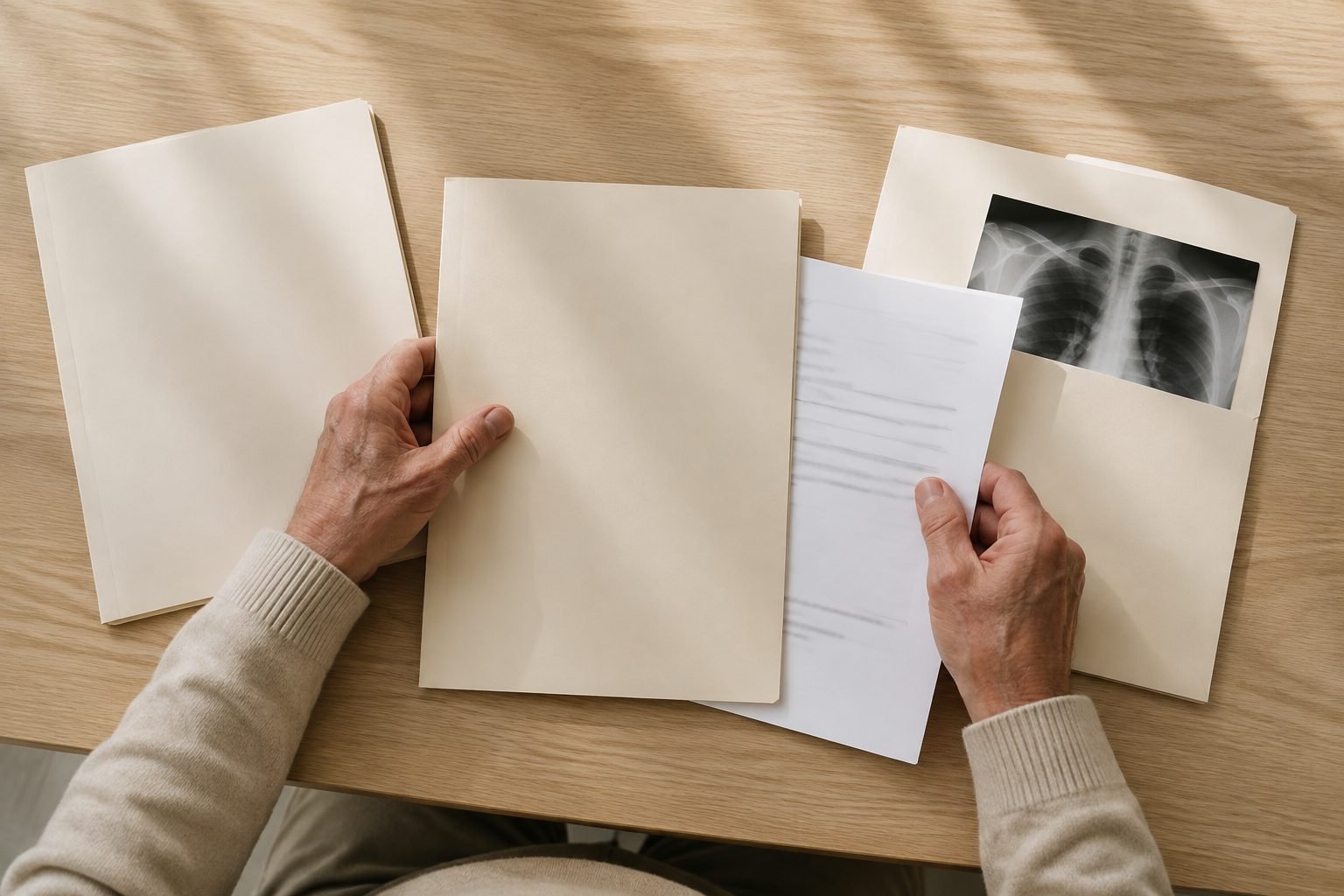 Organización de informes para una segunda opinión respiratoria; escena ilustrativa